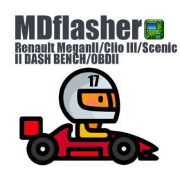 License 17. Renault MeganII/Clio III/Scenic II DASH BENCH/OBDII (MDflasher)