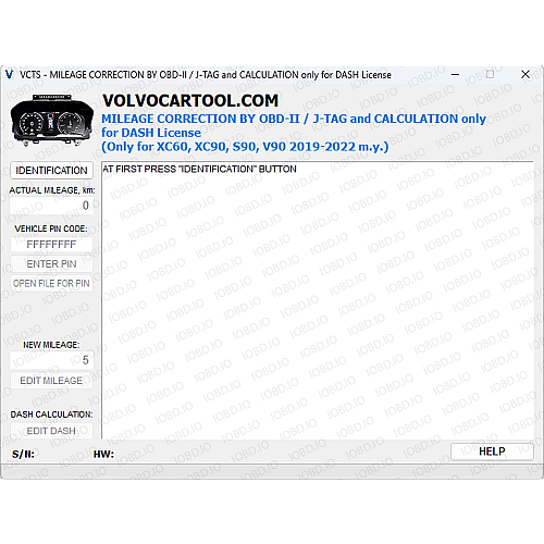 Licence Mileage correction by OBDII / J-Tag and calculation Dash 