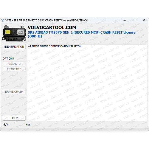 Licence SRS AirBag TMS570 Gen.2 Secured Crash Reset (OBD-II)