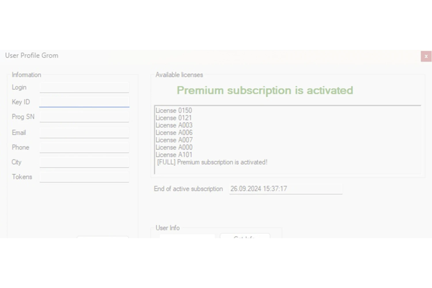 Change of terms of Probyte and Grom calc subscriptions